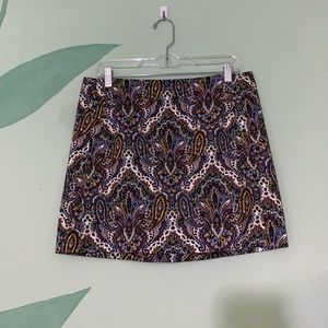 J. Crew Paisely Mini Skirt
